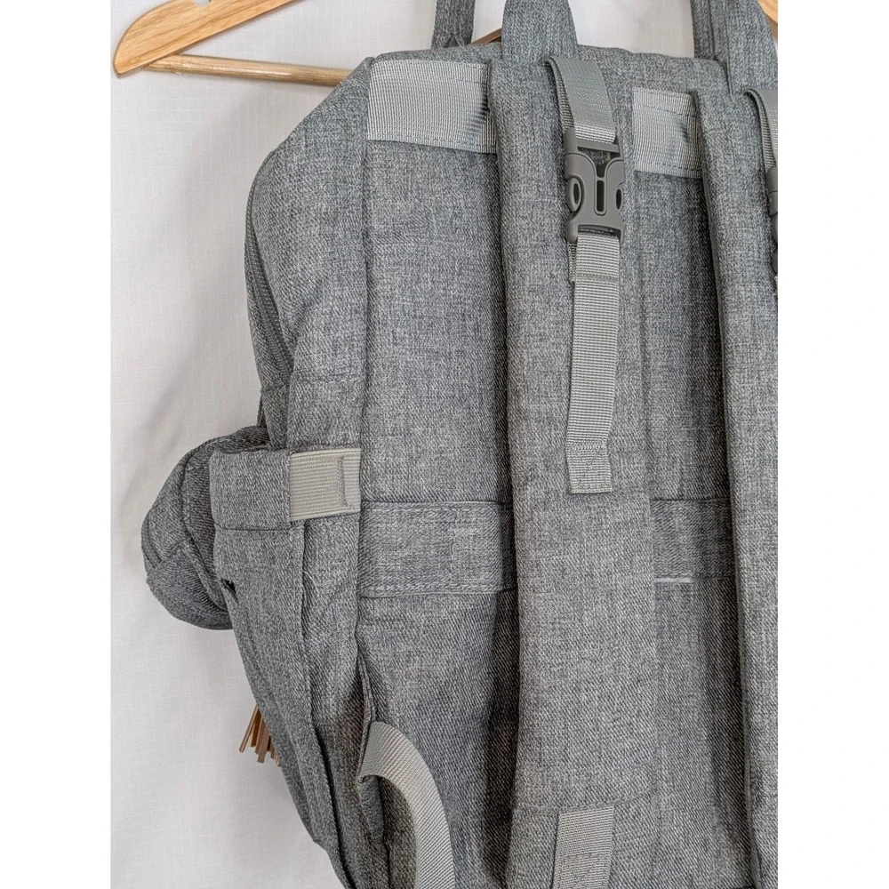 Iniuniu Gray Diaper Bag Backpack Baby Travel Organizer Changing Bag Tassel